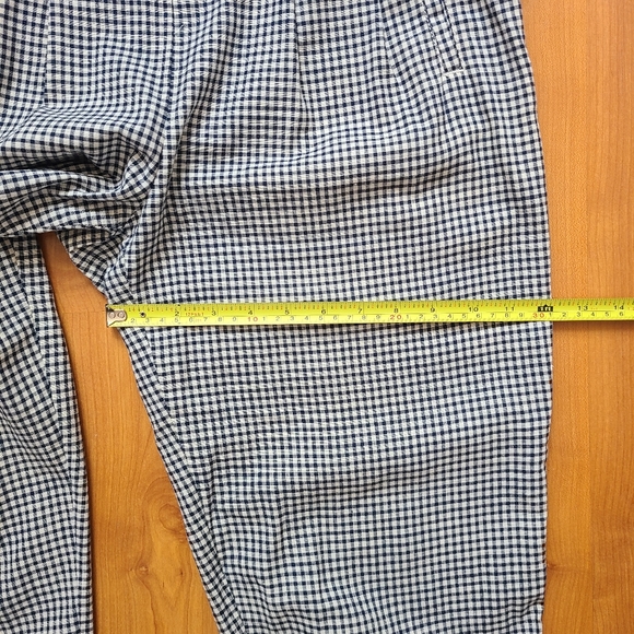 Cartonnier by Anthropologie Tie Waist Gingham Linen Blend Trouser - Picture 13 of 16